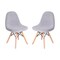 Flash Furniture 2PK Gray Kids Faux Sherpa Chairs - Wood Legs, 2PK DL-DA2018-2-GY-2-GG - alternate 2